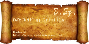 Dékány Szibilla névjegykártya